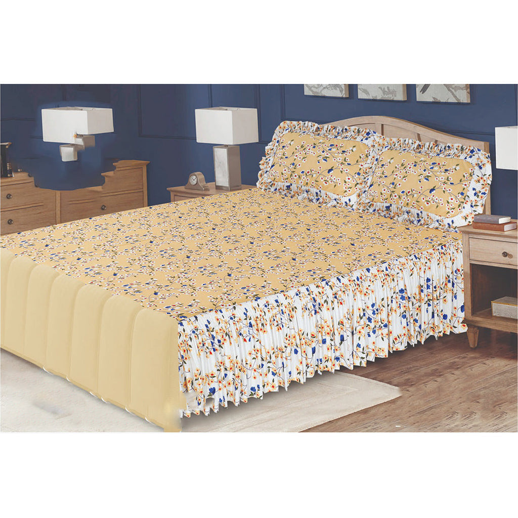 3 Pcs Frill bedsheet Printed BE-830