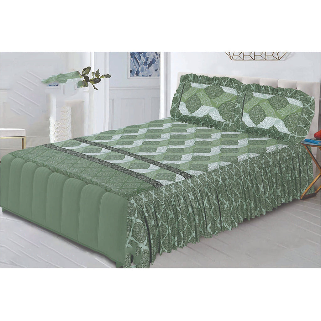 3 Pcs Frill bedsheet Printed BE-833