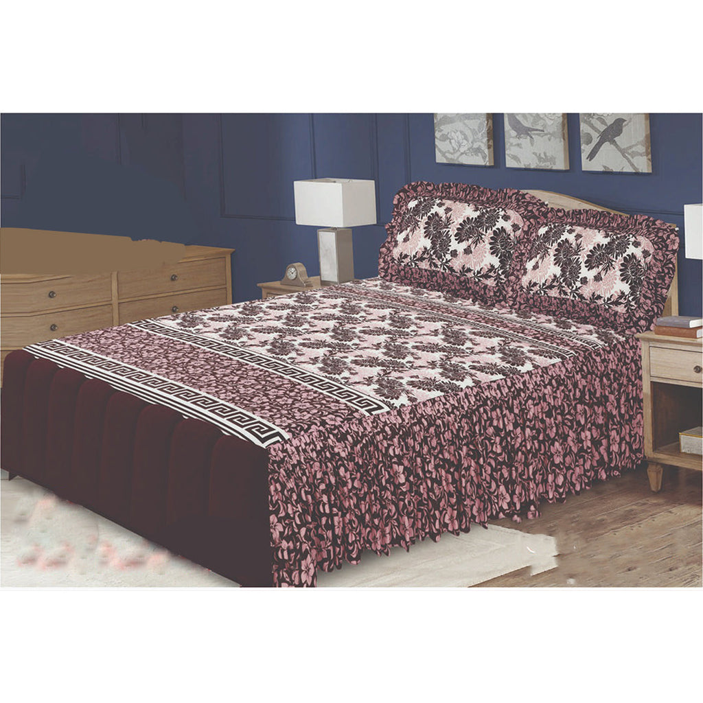 3 Pcs Frill bedsheet Printed BE-832