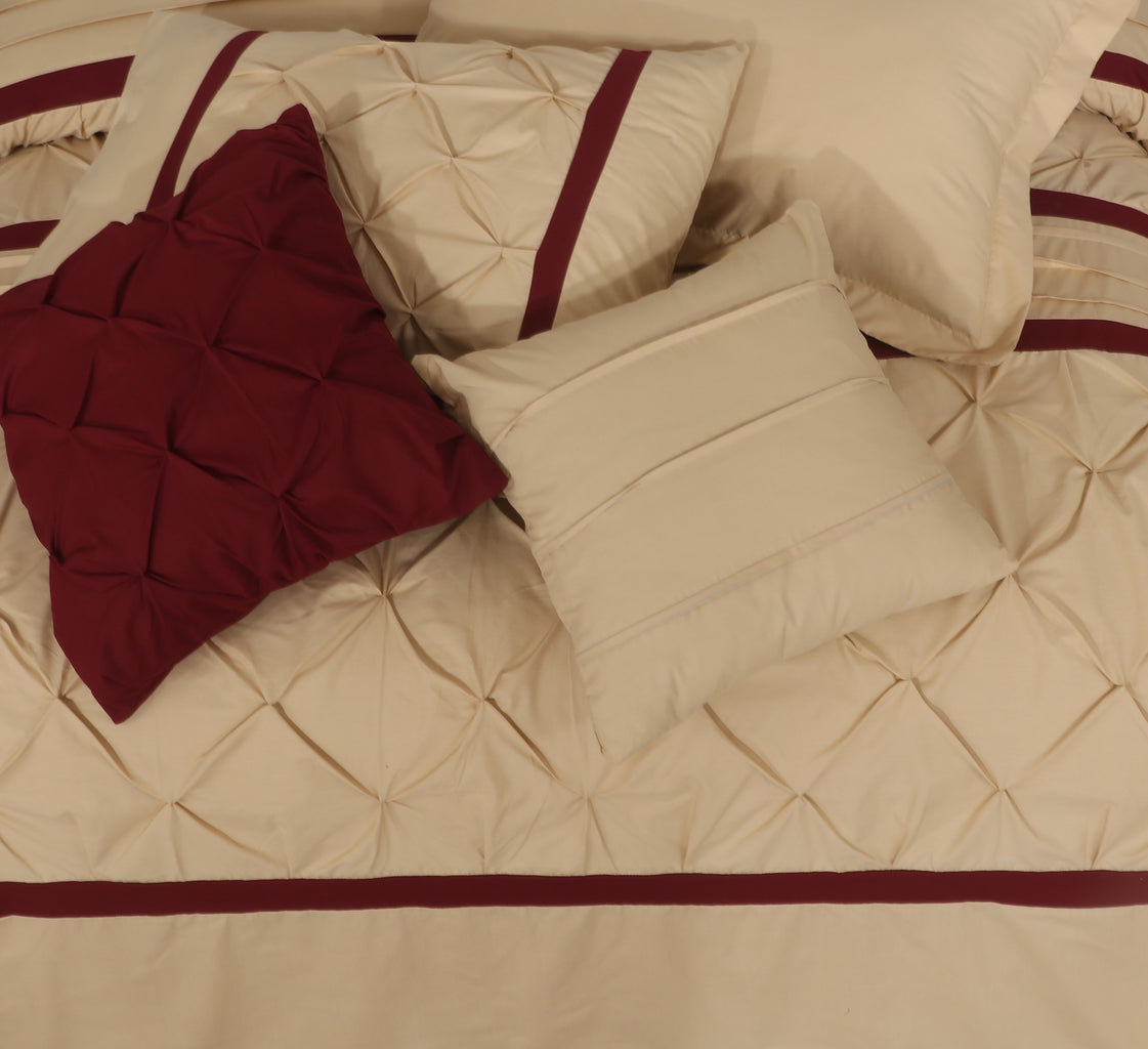 DIAMOND PINTUCK DUVET SET 8 PCS (LUXURY)1522