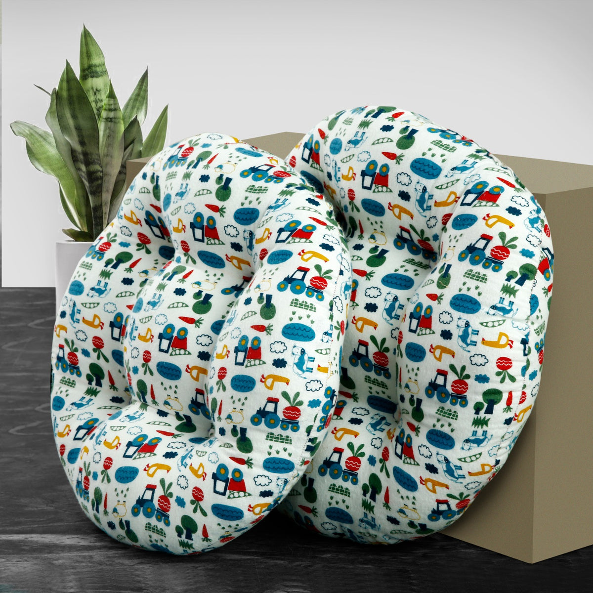 Pack Of 2 Printed Floor Cushions (Filled) 1696