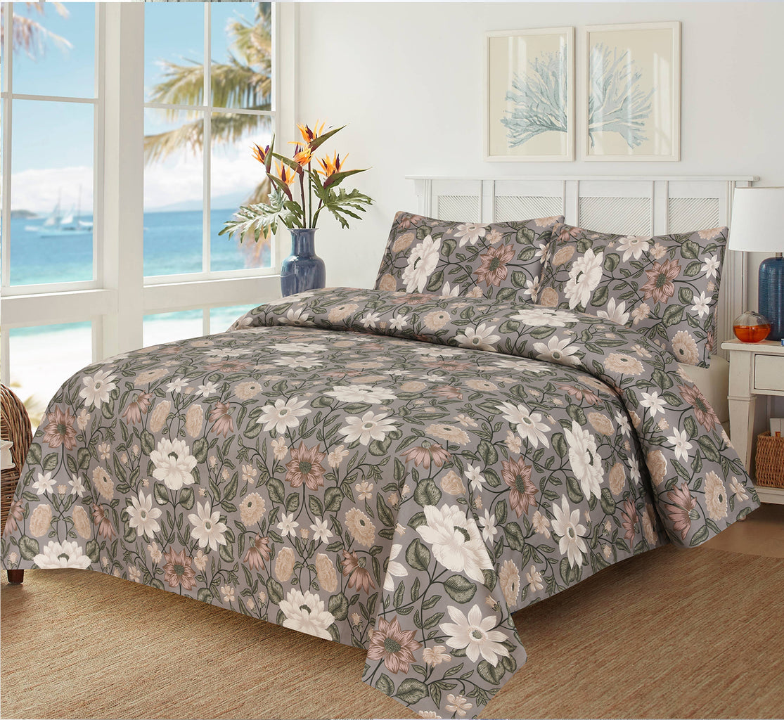 Ternopil Printed Bed Sheet Set - 3Pcs