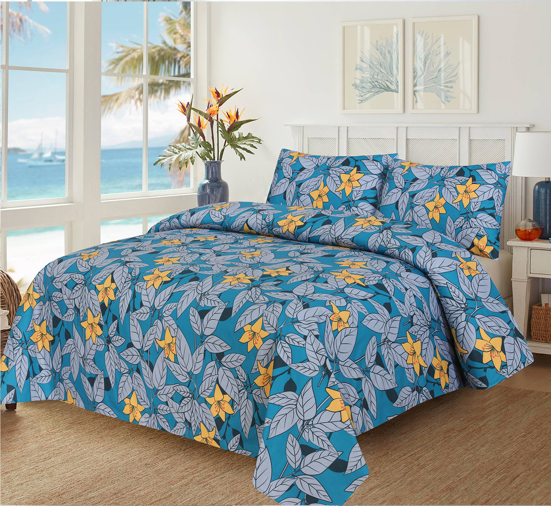 Kaver Printed Bed Sheet Set - 3Pcs