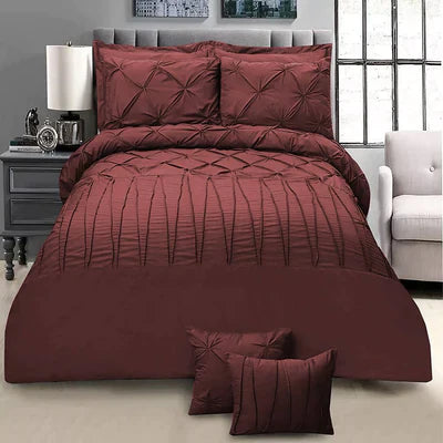 8 Pieces Pintuck & Cross Pleated Duvet Set