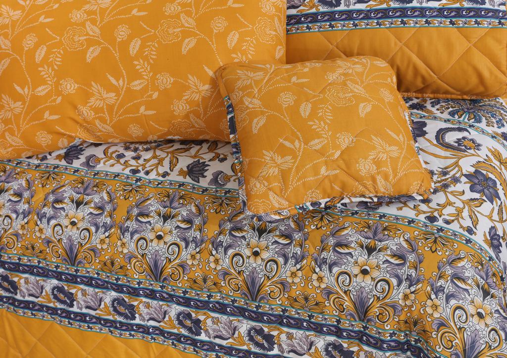 7 PCS-COMFORTER SET-YELLOW FLORI