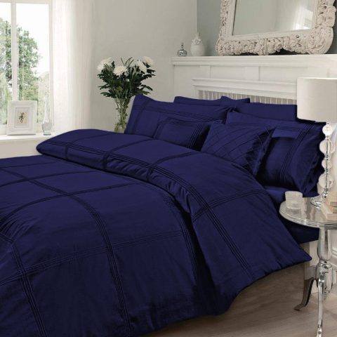 8 Pcs Box Pleated Royal Blue-Duvet Set