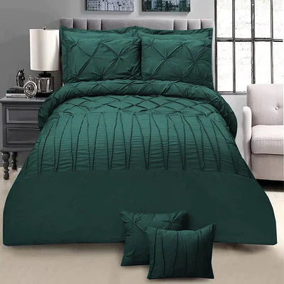 8 Pieces Pintuck & Cross Pleated Duvet Set