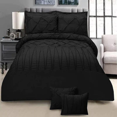 8 Pieces Pintuck & Cross Pleated Duvet Set