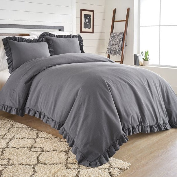 Ruffle Imperial gray-Duvet Set 8 Pcs (Luxury)