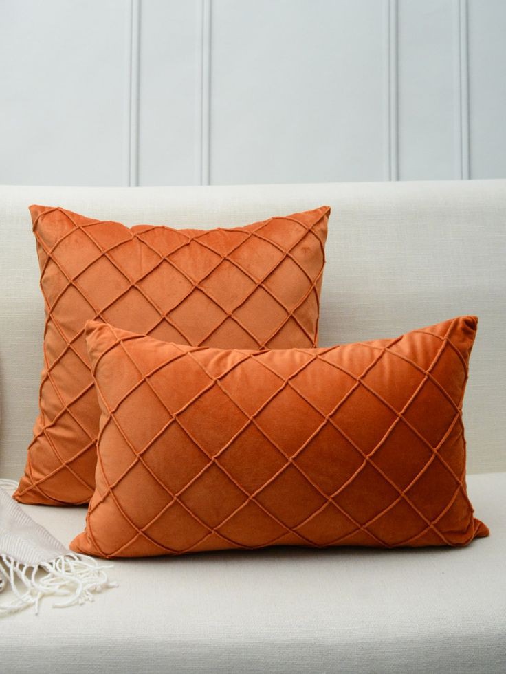 Velvet Cushion Cover & Duck Pillow Cover Orange