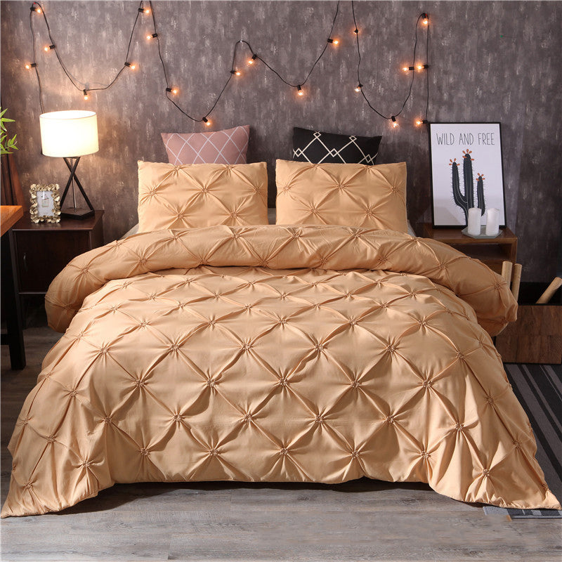 Diamond Pintuck Imperial Beige -Duvet Set 8 Pcs (Luxury)