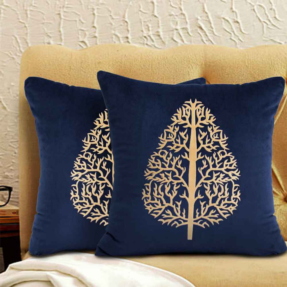 Pair Of Luxury Cushion Cover Blue