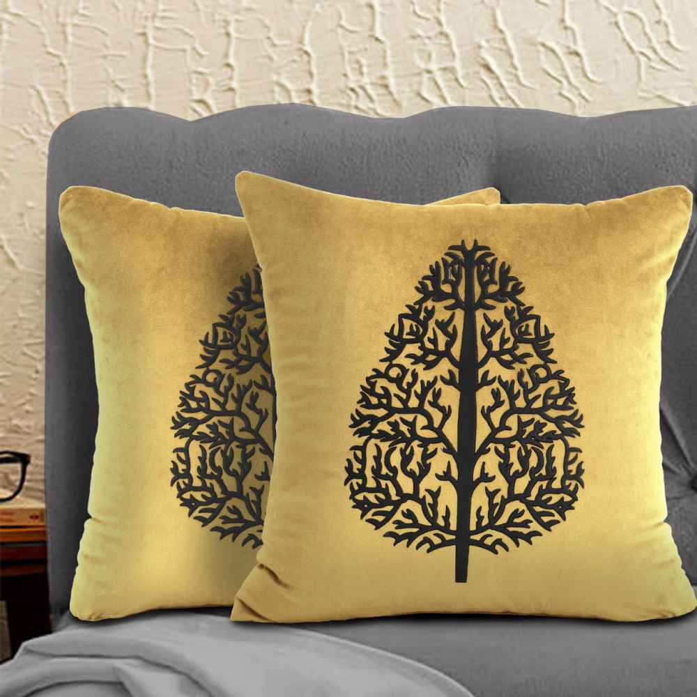 Pair Of Luxury Cushion Cover lemon