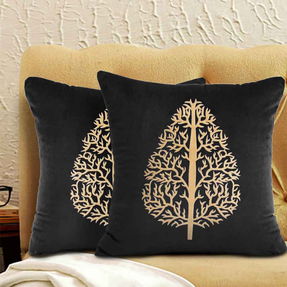 Pair Of Luxury Cushion Cover Black