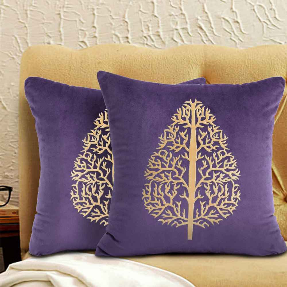 Pair Of Luxury Cushion Cover Purple