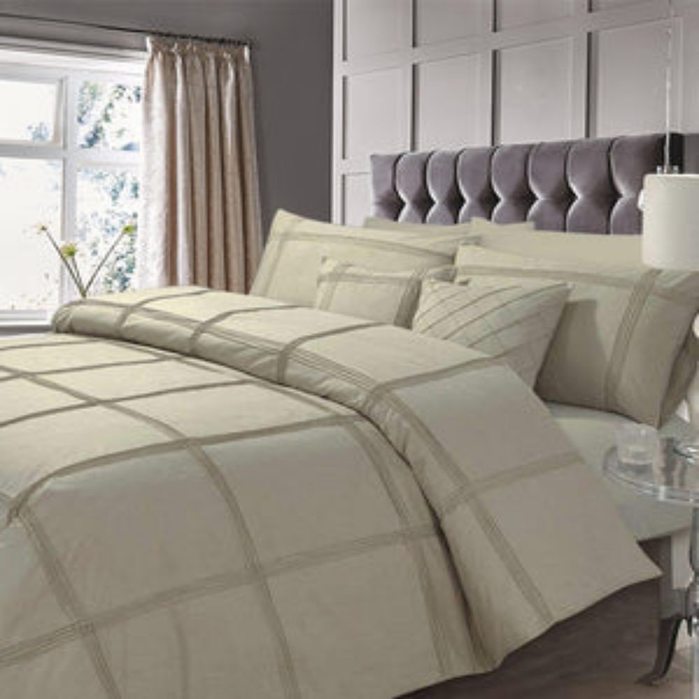 8 Pcs Box Pleated Beige-Duvet Set