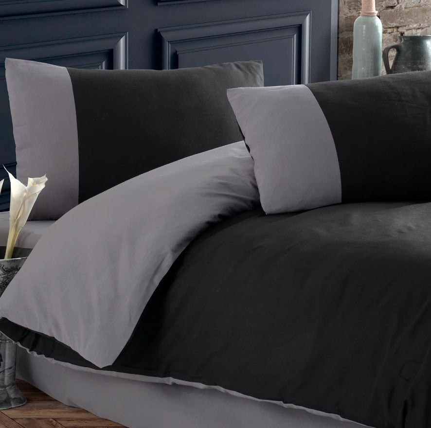 8 Pcs (Luxury)Reversible Black/Gray-Duvet Set