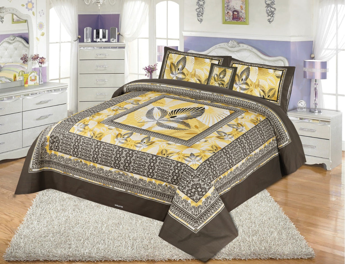 3Pcs Printed Panel Bedsheet BE-1205