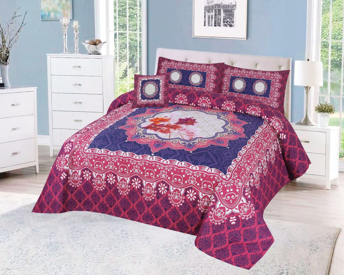 3Pcs Printed Panel Bedsheet BE-1207