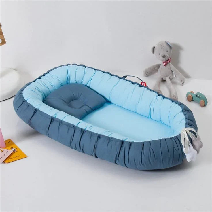 Comfortable Baby Nest for New Born Baby-Sky Blue 1540