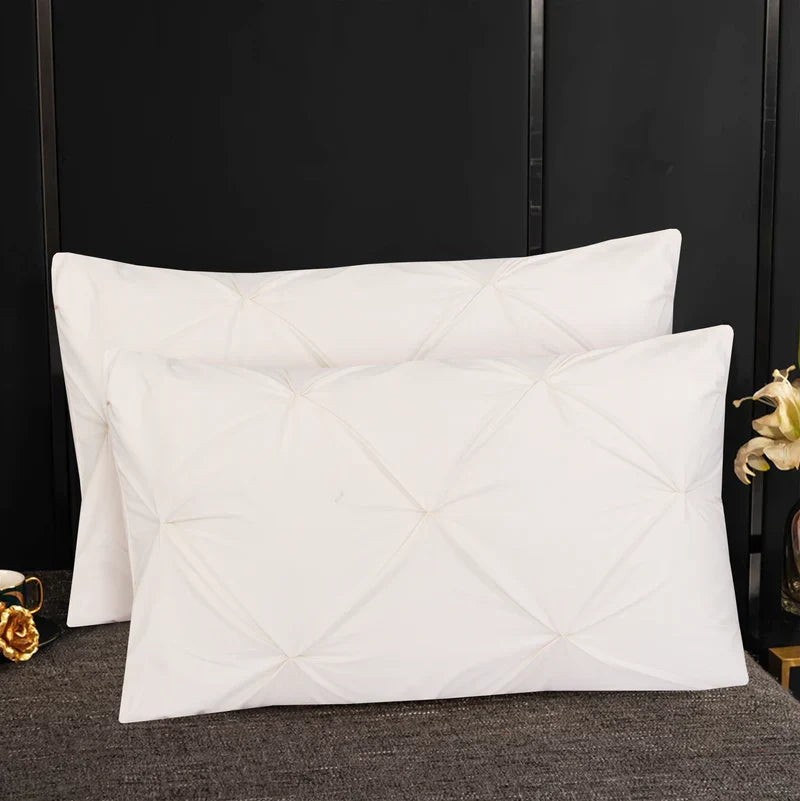 Diamond Pin Tuck (Cream)-Pack of 2 Pillow Cases