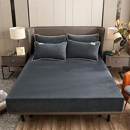 Velvet Fitted Sheet-Dark Grey