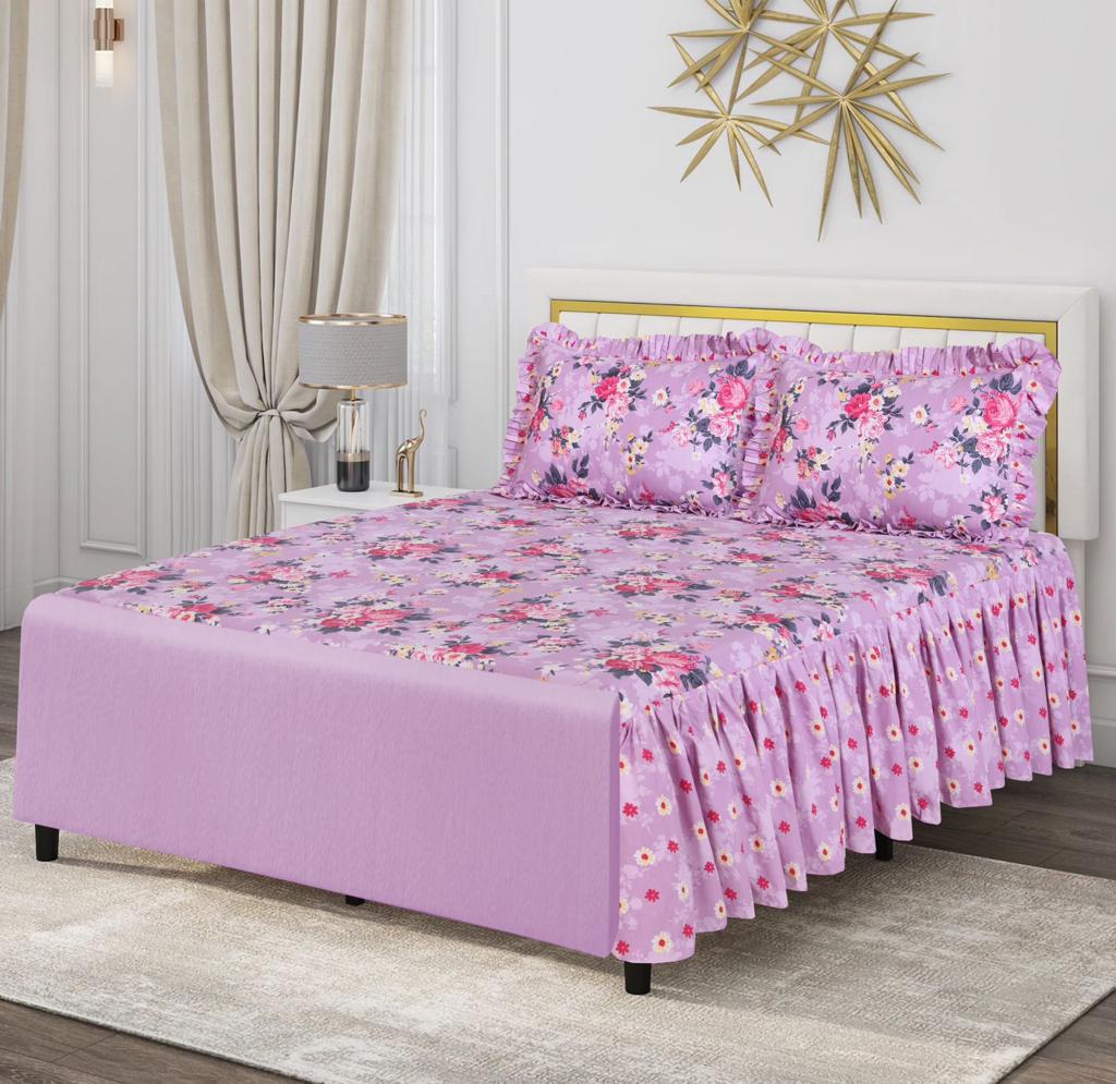 3 Pcs Frill bedsheet Printed BE-839