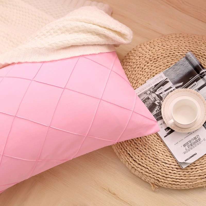 Cross Pleated Duvet Set -Pink