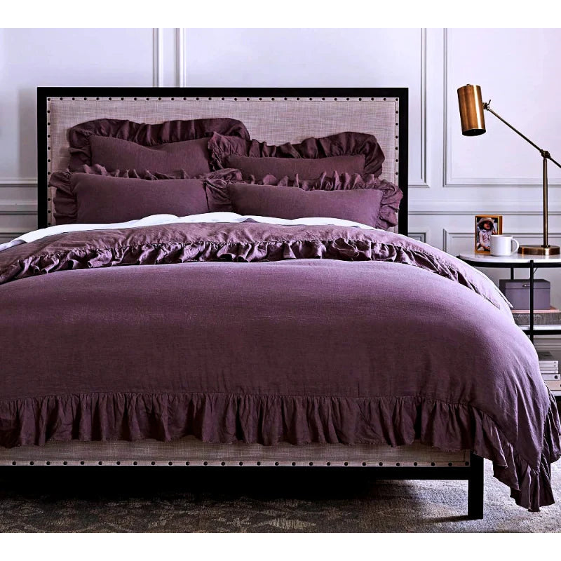 Ruffle Imperial Plum-Duvet Set 8 Pcs (Luxury)