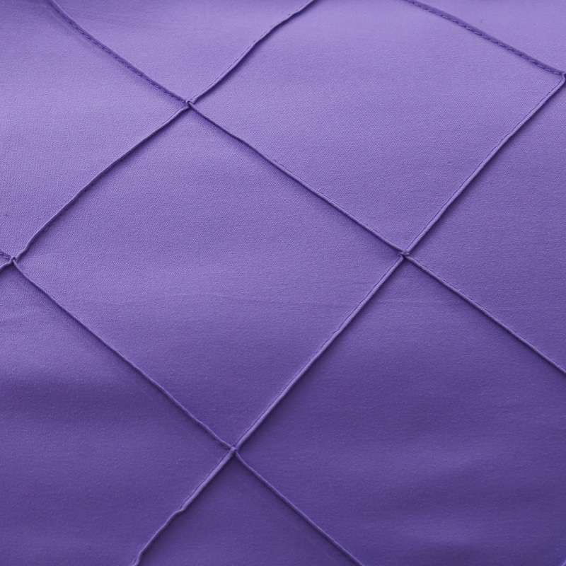 Cross Pleated Duvet Set -Purple