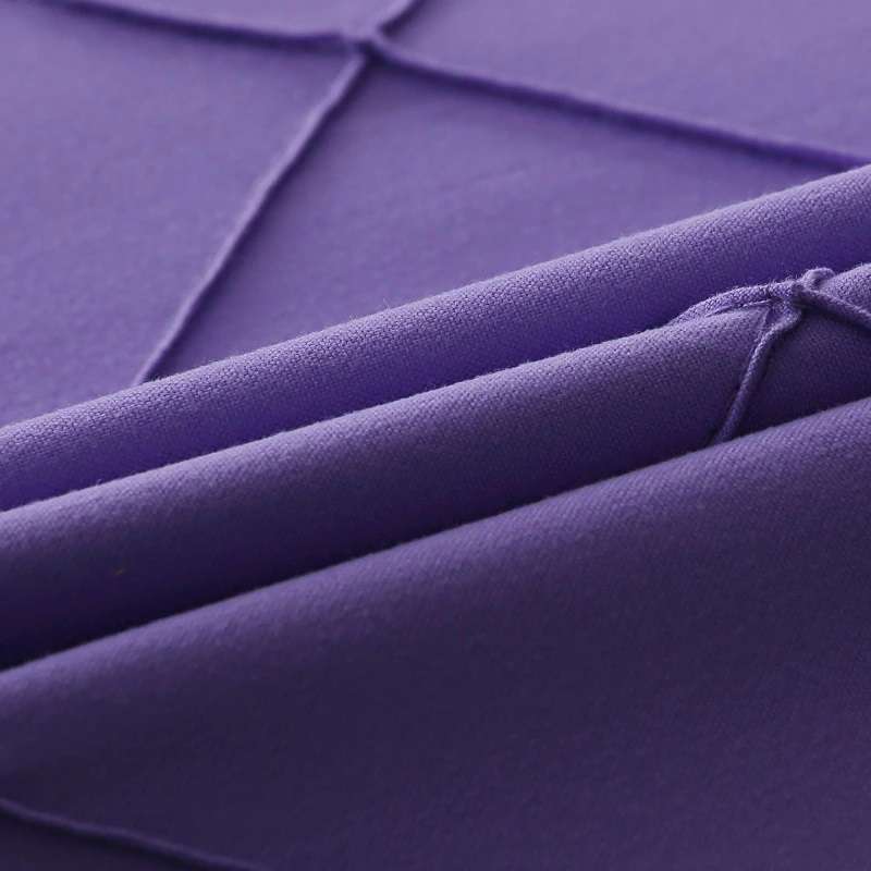 Cross Pleated Duvet Set -Purple