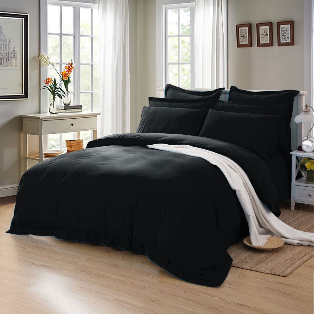 8 Pc'Luxury Duvet Set Black