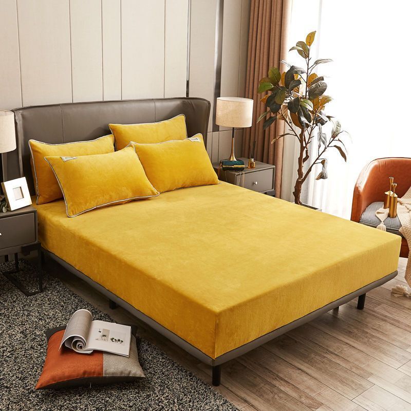 Velvet Fitted Sheet Yellow