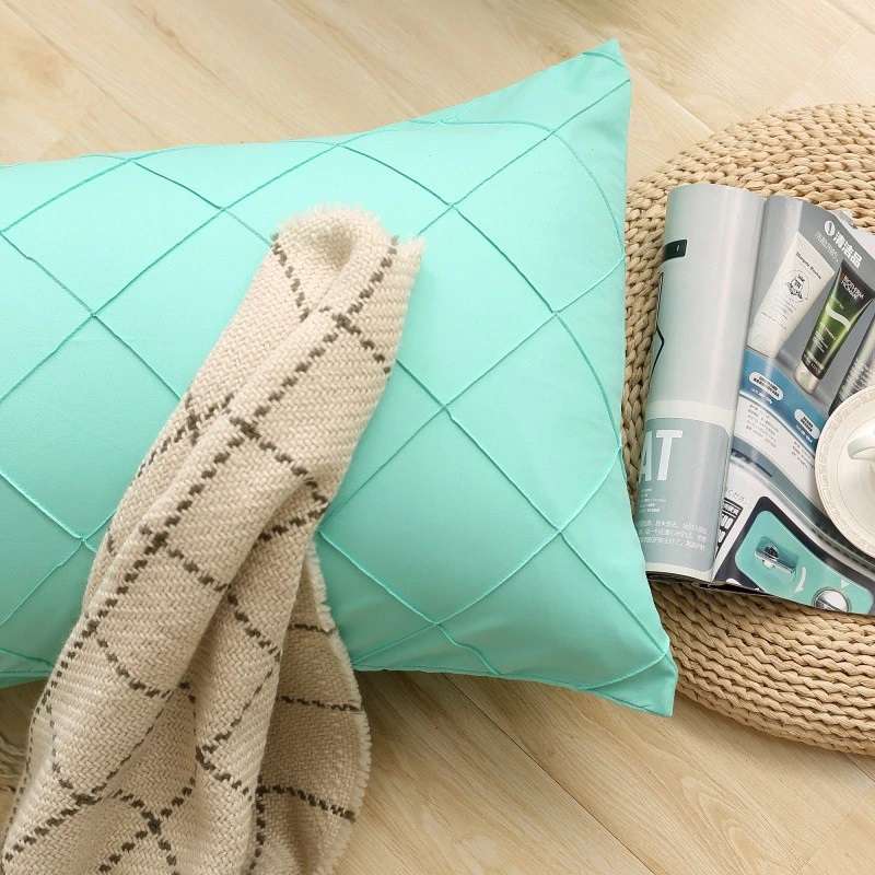 Cross Pleated Duvet Set -Sea Green